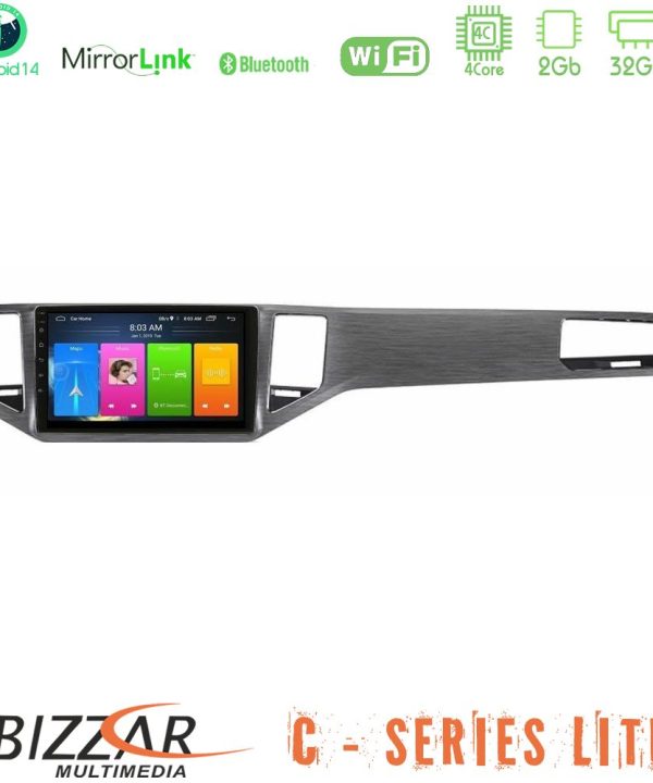 Kimpiris - Bizzar C Series Lite 4Core Android14 2+32GB     VW Sportsvan 2014-2020 Navigation Multimedia Tablet 9"  (Silver/Grey Color)