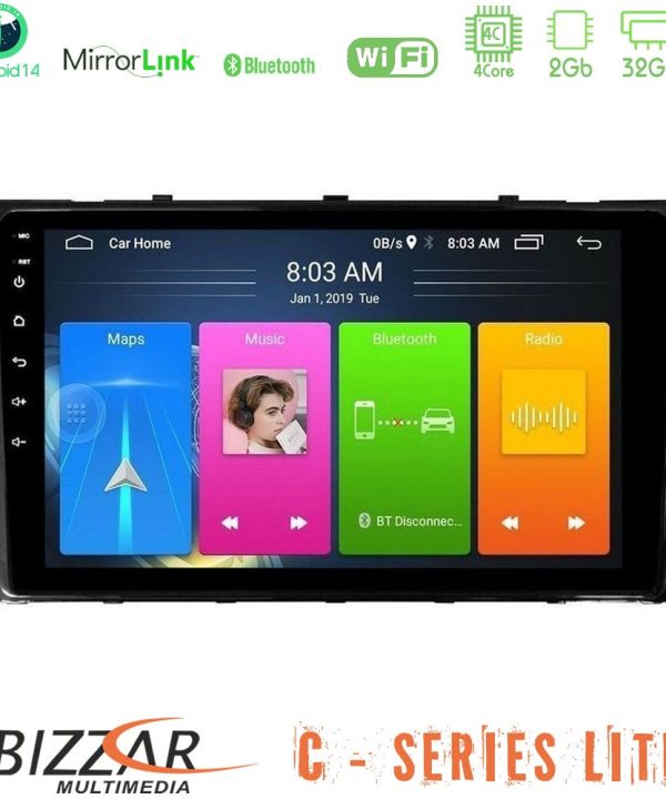 Kimpiris - Bizzar C Series Lite 4Core Android14 2+32GB  VW MQB 2017-> Navigation Multimedia Tablet 9"