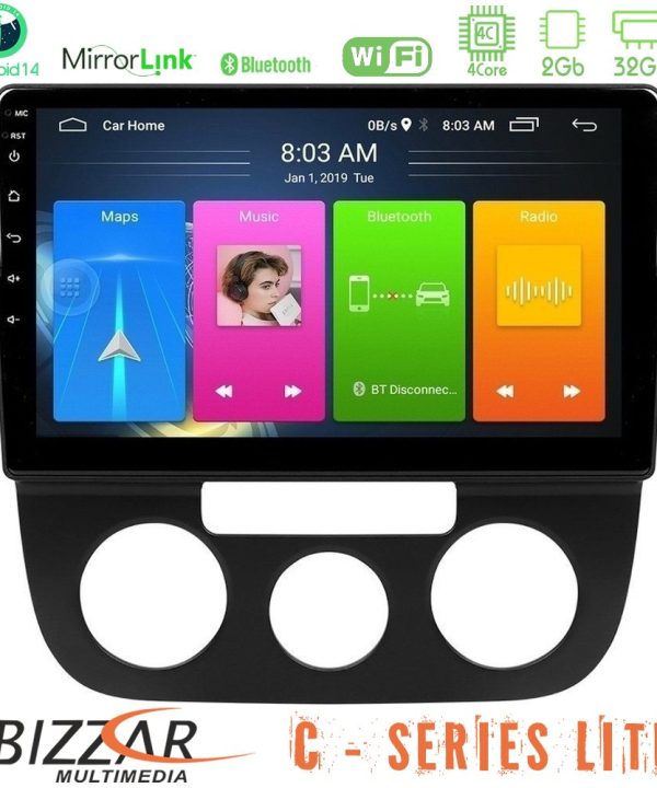 Kimpiris - Bizzar C Series Lite 4Core Android14 2+32GB  VW Jetta Navigation Multimedia Tablet 10"