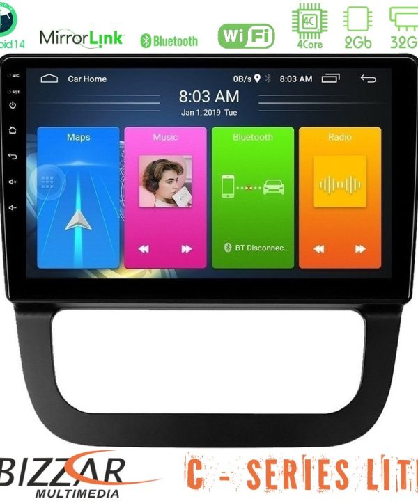 Kimpiris - Bizzar C Series Lite 4Core Android14 2+32GB  VW Jetta Navigation Multimedia Tablet 10"