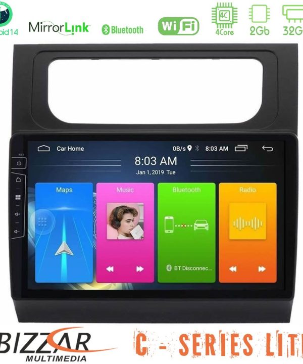Kimpiris - Bizzar C Series Lite 4Core Android14 2+32GB  VW Touran 2003-2011 Navigation Multimedia Tablet 10"