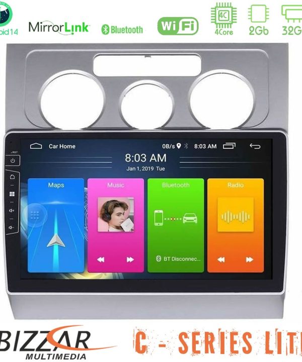 Kimpiris - Bizzar C Series Lite 4Core Android14 2+32GB     VW Touran 2003-2011 Navigation Multimedia Tablet 10"