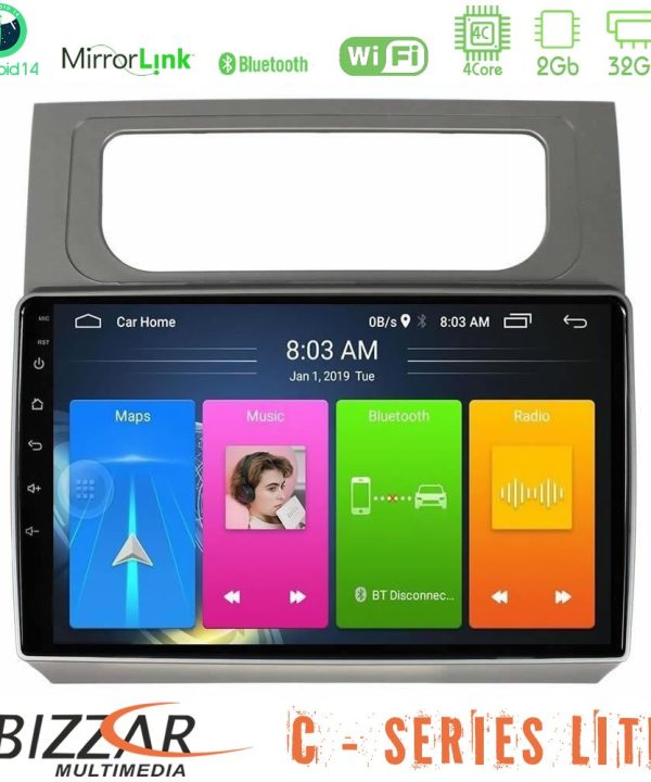 Kimpiris - Bizzar C Series Lite 4Core Android14 2+32GB  VW Touran 2011-2015 Navigation Multimedia Tablet 10"