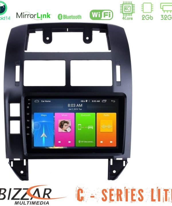 Kimpiris - Bizzar C Series Lite 4Core Android14 2+32GB  VW Polo 2002-2009 Navigation Multimedia Tablet 9"