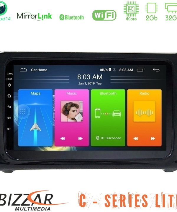 Kimpiris - Bizzar C Series Lite 4Core Android14 2+32GB  Vw Polo Navigation Multimedia Tablet 9"