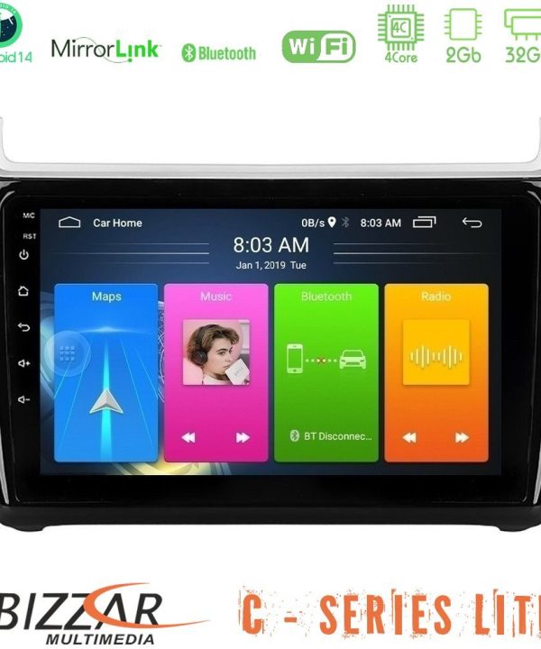 Kimpiris - Bizzar C Series Lite 4Core Android14 2+32GB  Vw Polo Navigation Multimedia Tablet 9"