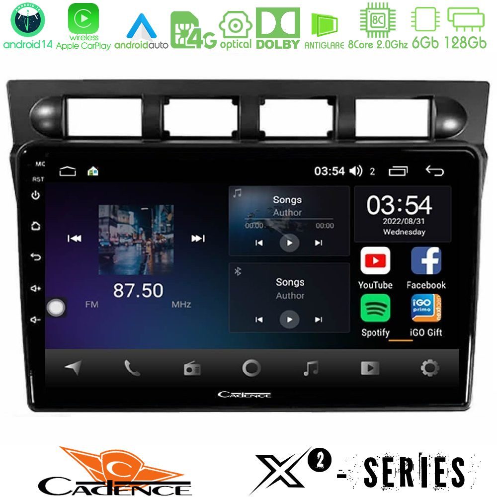 Kimpiris - Cadence X2 Series 8Core Android14 6+128GB Kia Picanto 2004-2007 Navigation Multimedia Tablet 9"