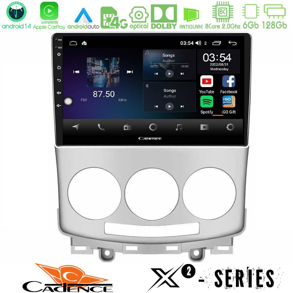 Kimpiris - Cadence X2 Series 8Core Android14 6+128GB Mazda 5 2004-2010 Navigation Multimedia Tablet 9"