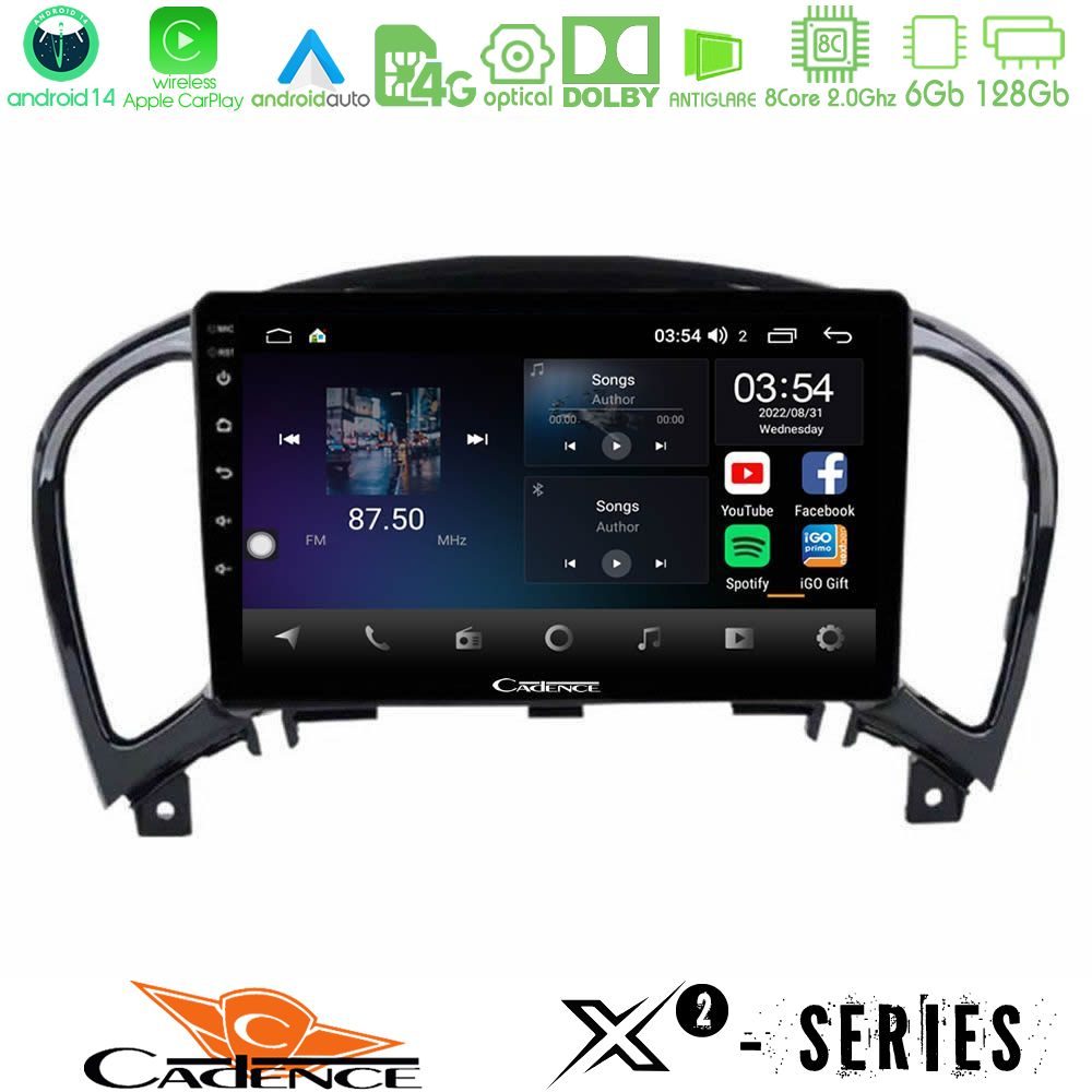 Kimpiris - Cadence X2 Series 8Core Android14 6+128GB Nissan Juke Navigation Multimedia Tablet 9"