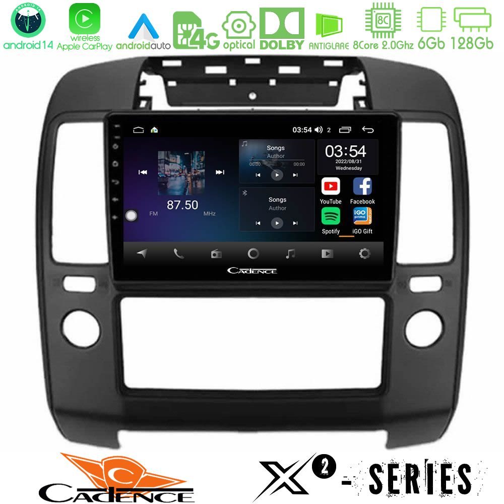 Kimpiris - Cadence X2 Series 8Core Android14 6+128GB Nissan Navara Navigation Multimedia Tablet 9"