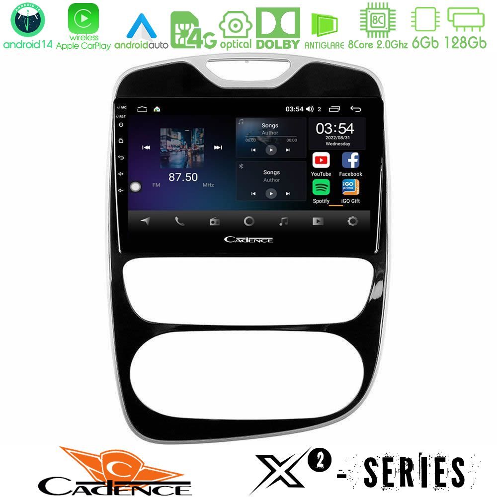 Kimpiris - Cadence X2 Series 8Core Android14 6+128GB Renault Clio 2016-2019 Navigation Multimedia Tablet 10"