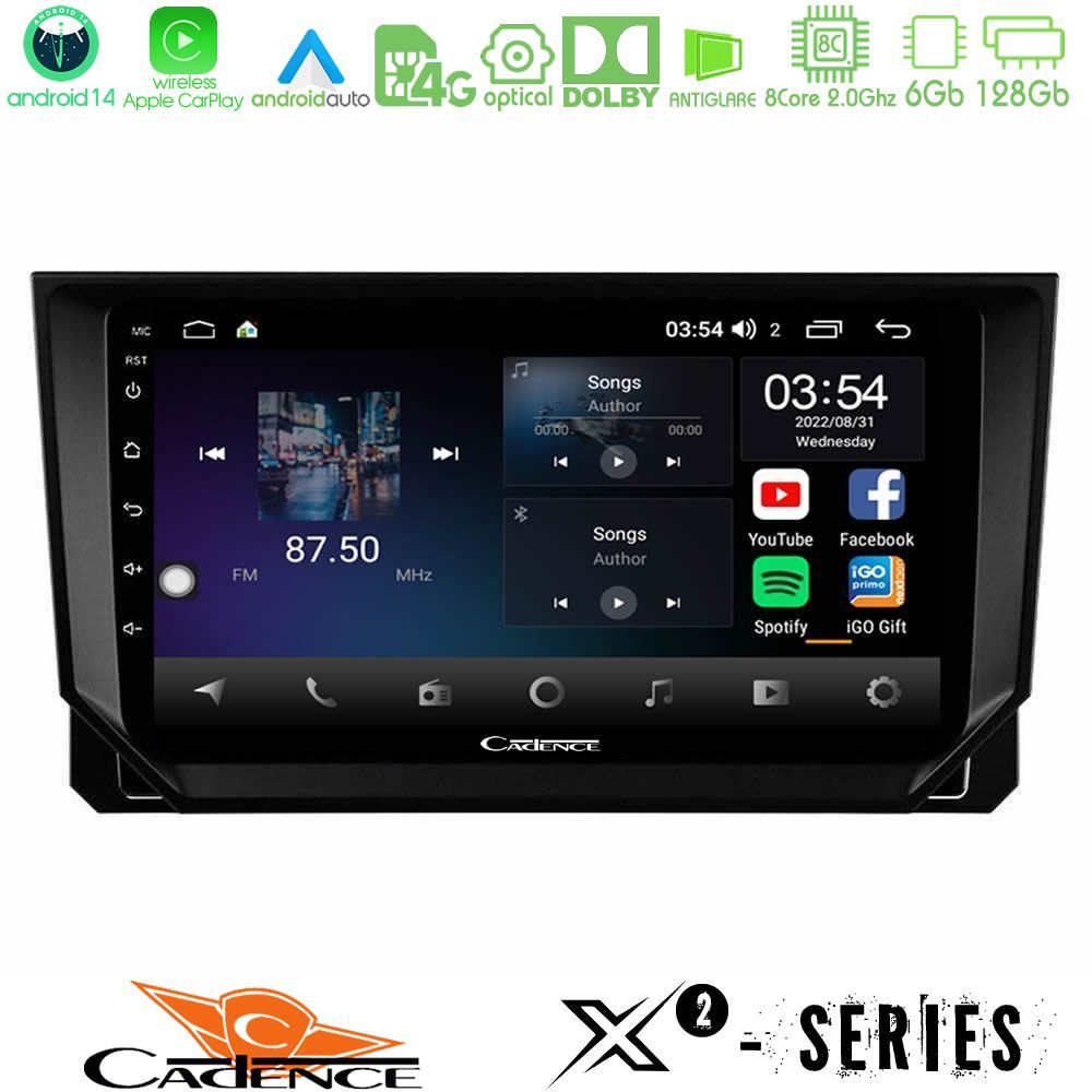 Kimpiris - Cadence X2 Series 8Core Android14 6+128GB Seat Arona/Ibiza Navigation Multimedia Tablet 9"