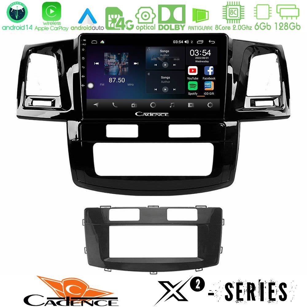 Kimpiris - Cadence X2 Series 8Core Android14 6+128GB Toyota Hilux 2007-2016 Navigation Multimedia Tablet 9"
