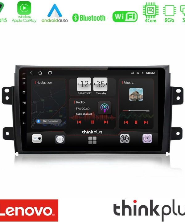 Kimpiris - Lenovo Thinkplus Series 4Core Android15 2+32GB  Suzuki SX4 2006-2014 Fiat Sedici 2006-2014 Navigation Multimedia Tablet 9" Με Carplay & Android Auto