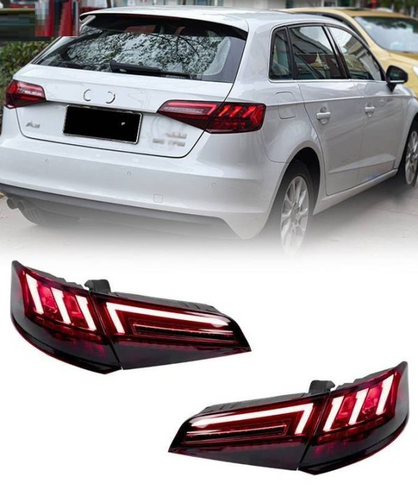 Kimpiris - Πισινά Φανάρια Set Για Audi A3 8V 2013-2019 Sportback Led Bar Κόκκινο/Φιμέ