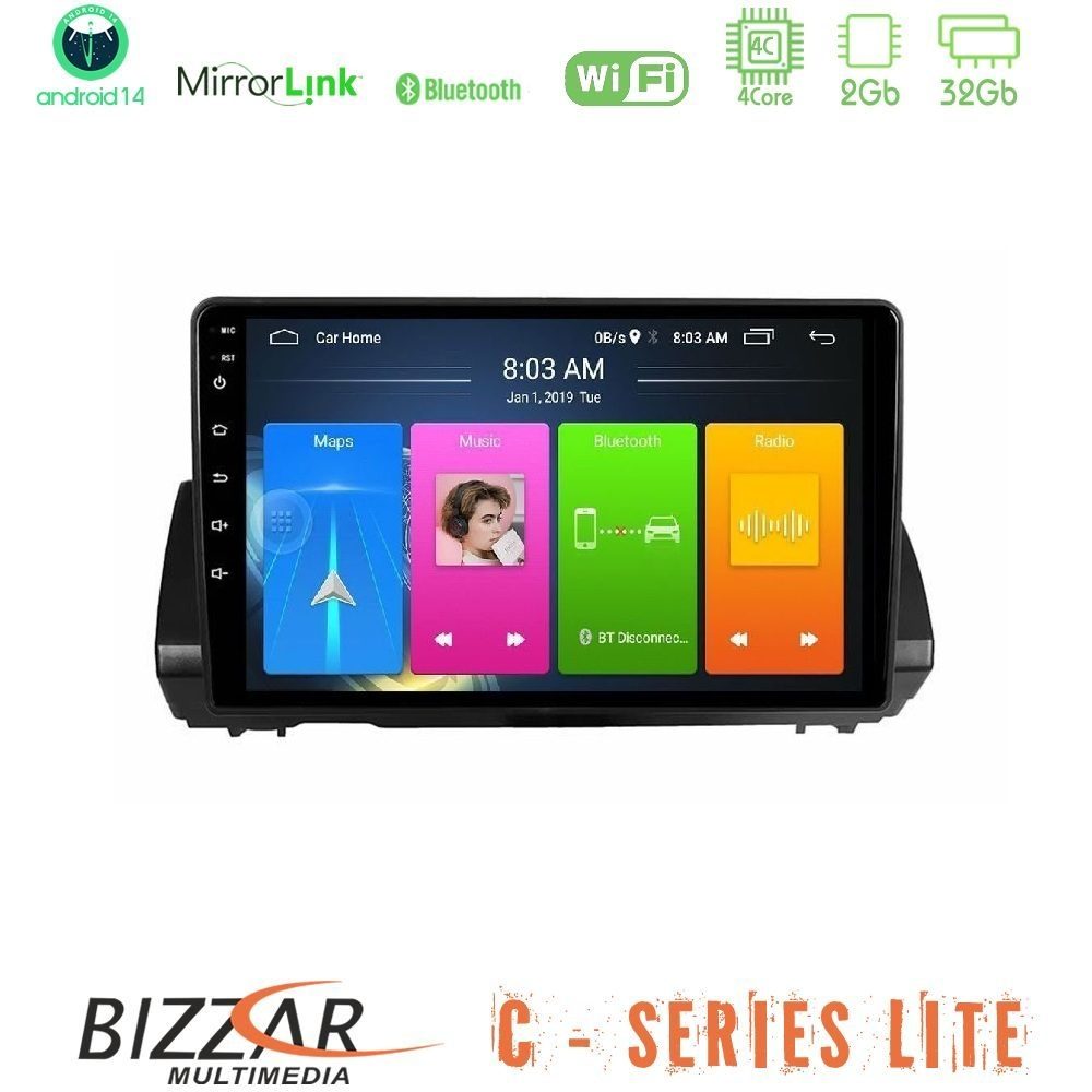 Kimpiris - Bizzar C Series Lite 4Core Android14 2+32GB Dacia Sandero/Logan/Jogger 2022-> Navigation Multimedia Tablet 9"