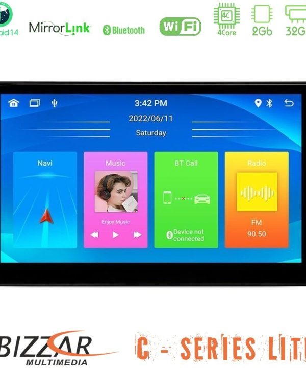 Kimpiris - Bizzar C Series Lite 4Core Android14 2+32GB Mitsubishi Outlander 2002 – 2007 Navigation Multimedia Tablet 10"