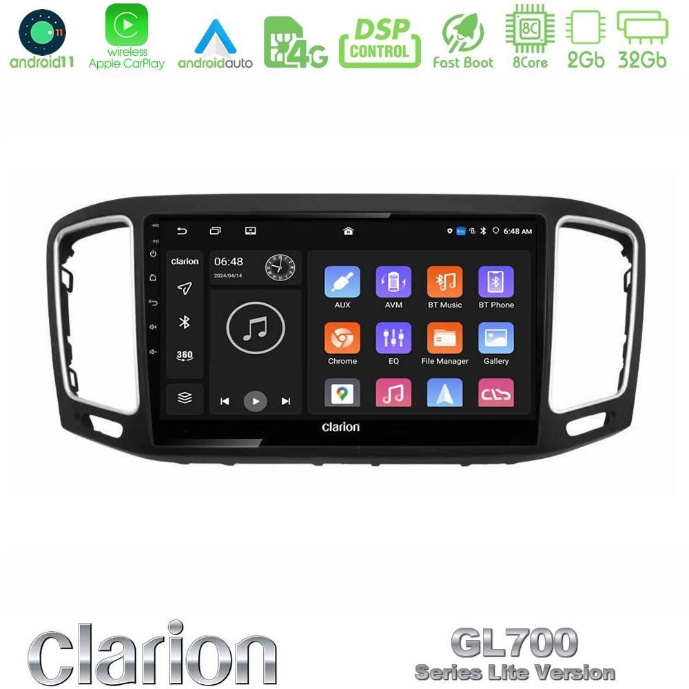 Kimpiris - Clarion GL700 Lite Series 8Core Android11 2+32GB VW Sharan 2010-2015 Navigation Multimedia Tablet 9" Με Carplay & Android Auto