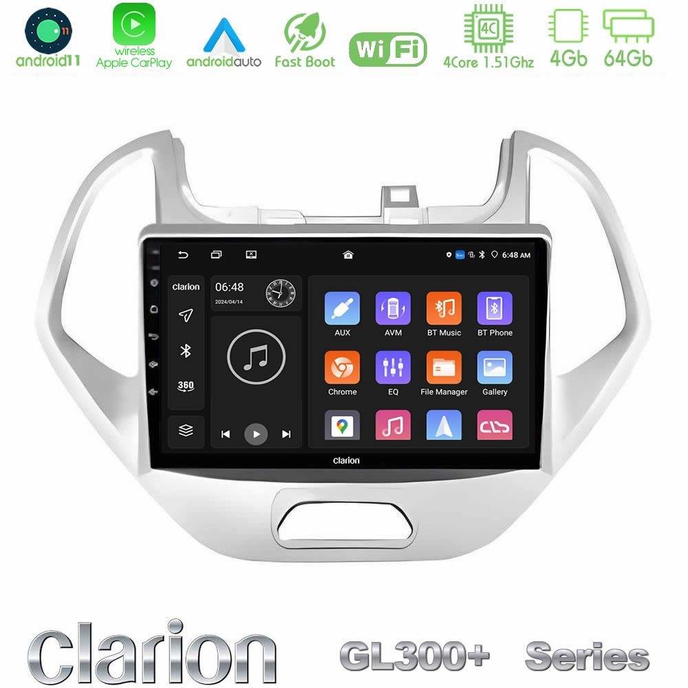 Kimpiris - Clarion GL300+ Series 4Core Android11 4+64GB Ford KA 2016-2020 Navigation Multimedia Tablet 9"