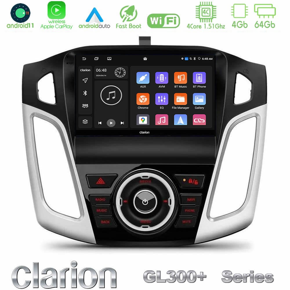 Kimpiris - Clarion GL300+ Series 4Core Android11 4+64GB Ford Focus 2012-2018 Navigation Multimedia Tablet 9"