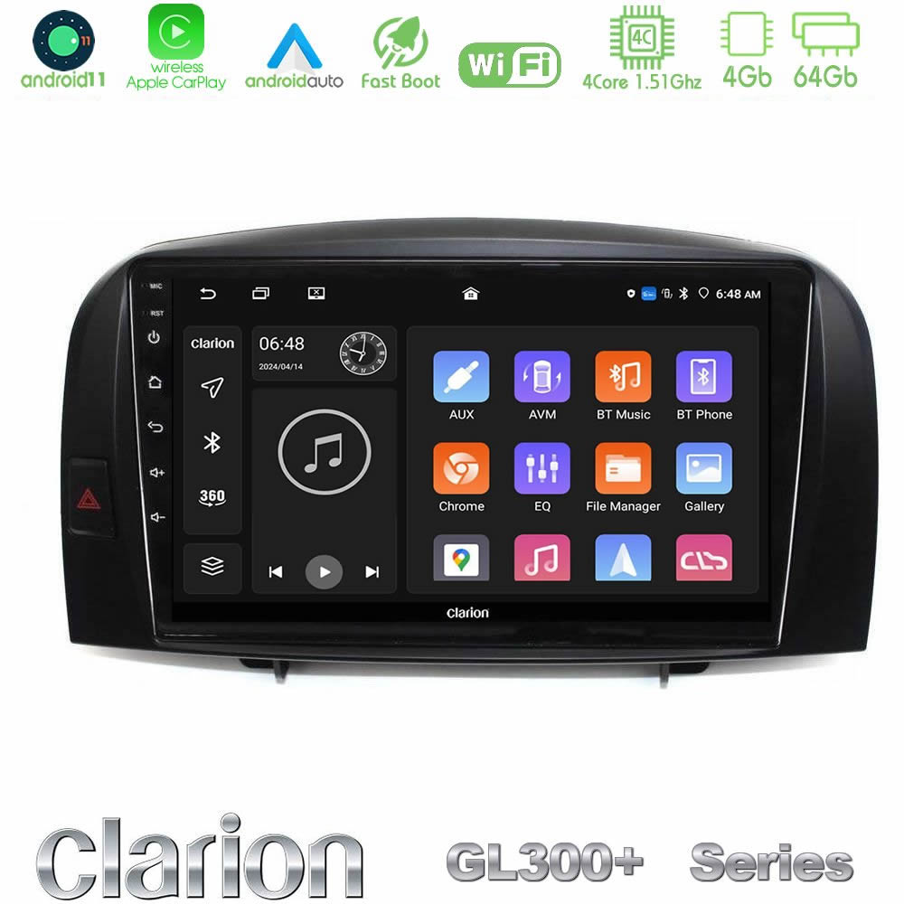 Kimpiris - Clarion GL300+ Series 4Core Android11 4+64GB Hyundai Sonata 2005-2009 Navigation Multimedia Tablet 10"