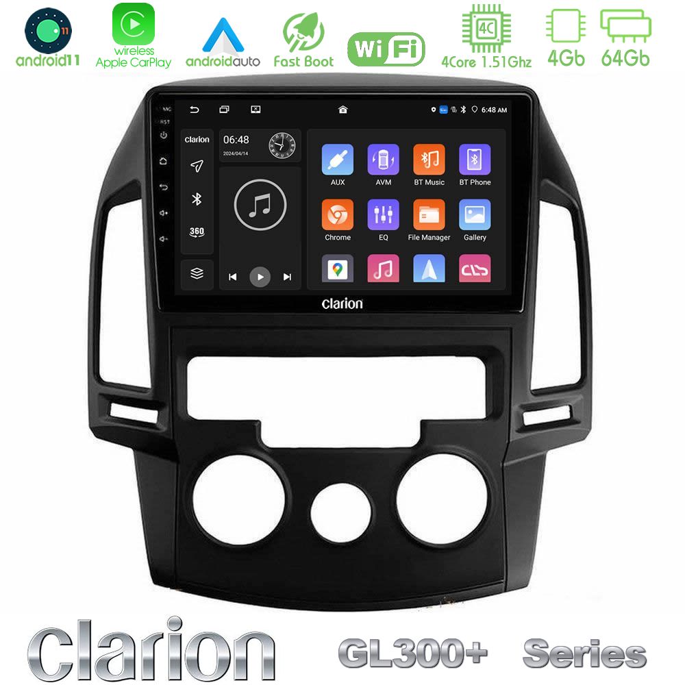 Clarion GL300+ Series 4Core Android ClarionOS 4+64GB Hyundai i30 2007 ...