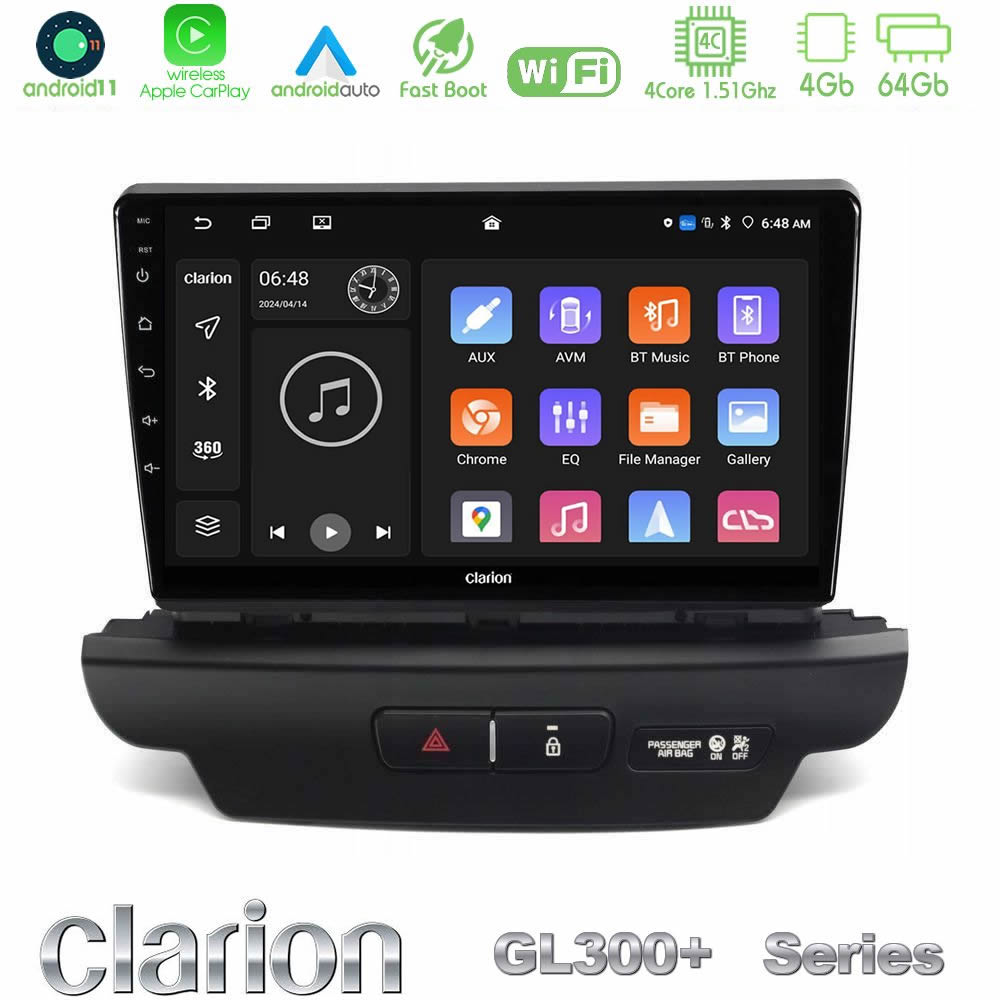 Kimpiris - Clarion GL300+ Series 4Core Android11 4+64GB Kia Ceed 2018-2023 Navigation Multimedia Tablet 9" (Low Version)