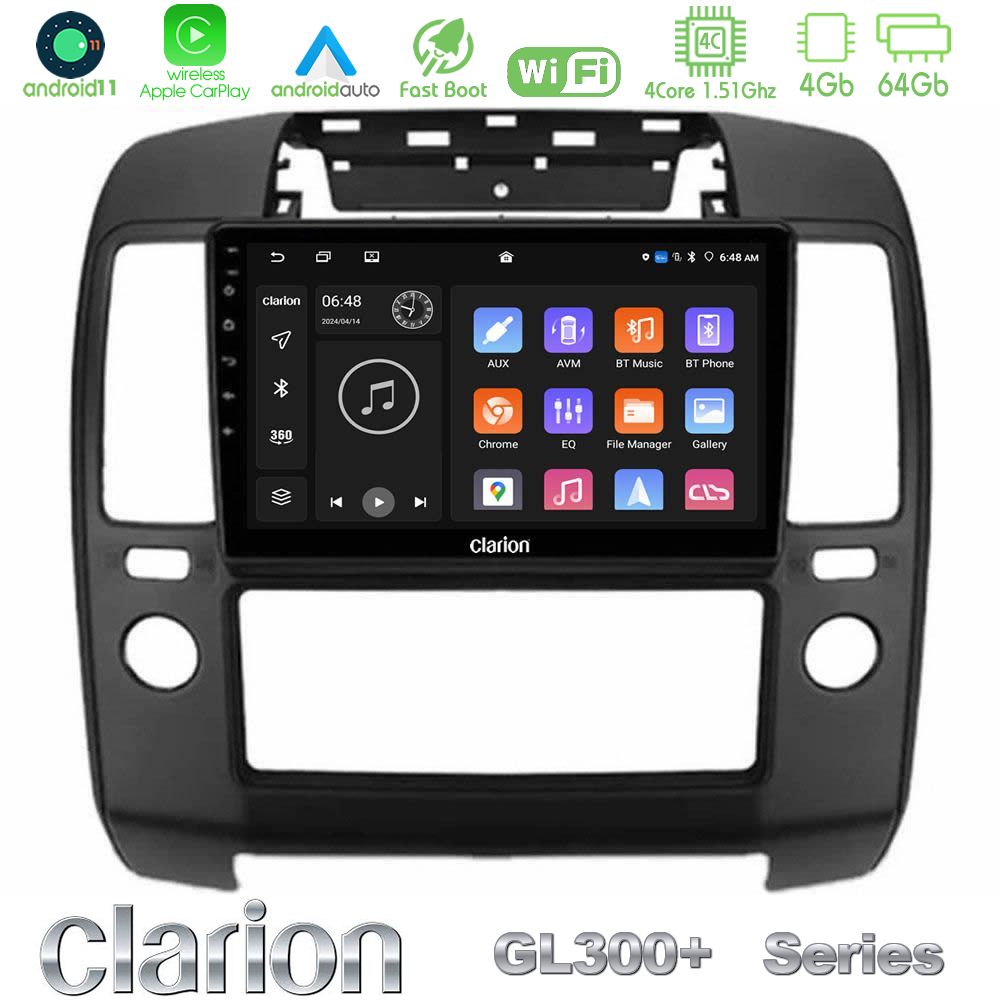 Kimpiris - Clarion GL300+ Series 4Core Android11 4+64GB Nissan Navara Navigation Multimedia Tablet 9"