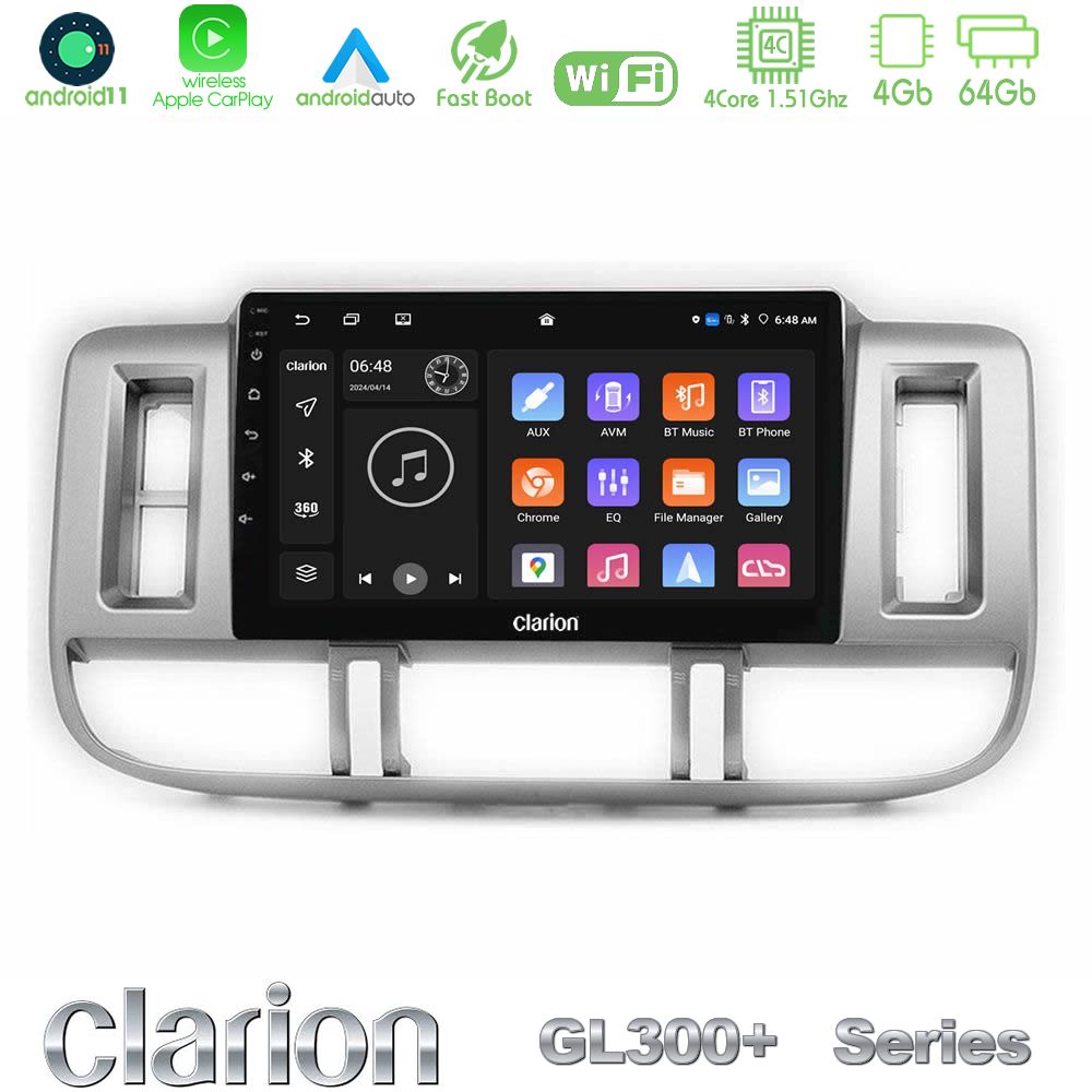 Kimpiris - Clarion GL300+ Series 4Core Android11 4+64GB Nissan X-Trail (T30) 2000-2003 Navigation Multimedia Tablet 9"