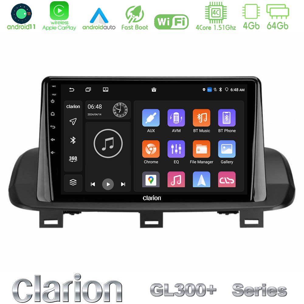 Kimpiris - Clarion GL300+ Series 4Core Android11 4+64GB Nissan Qashqai J12 amp; X-Trail T33 Navigation Multimedia Tablet 10"