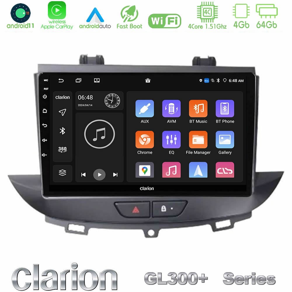 Kimpiris - Clarion GL300+ Series 4Core Android11 4+64GB Opel Grandland/Crossland X Navigation Multimedia Tablet 9"