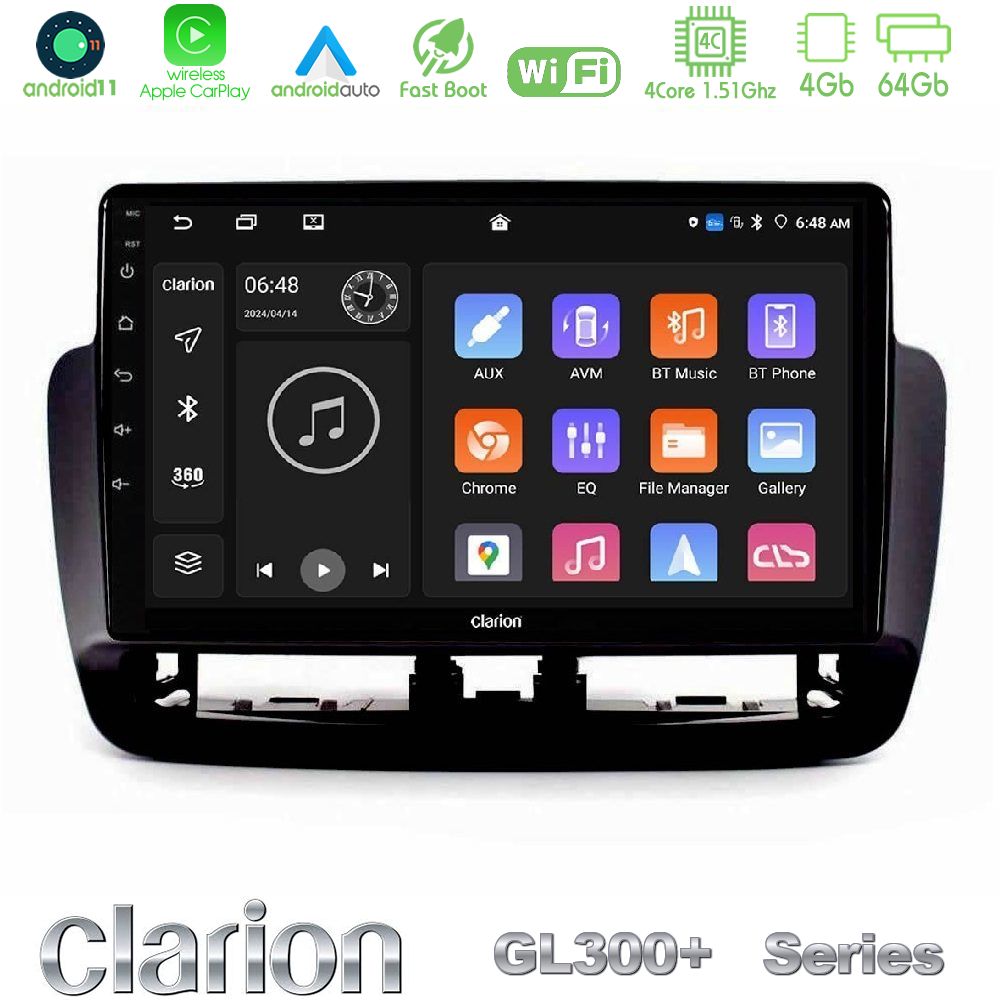 Kimpiris - Clarion GL300+ Series 4Core Android11 4+64GB Seat Ibiza 2012-2015 Navigation Multimedia Tablet 9" (Piano Black)