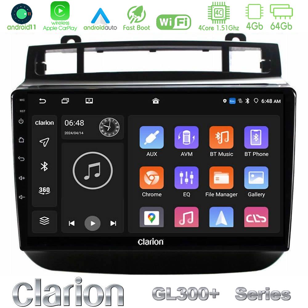 Kimpiris - Clarion GL300+ Series 4Core Android11 4+64GB VW Touareg 2011-2018 Navigation Multimedia Tablet 9"