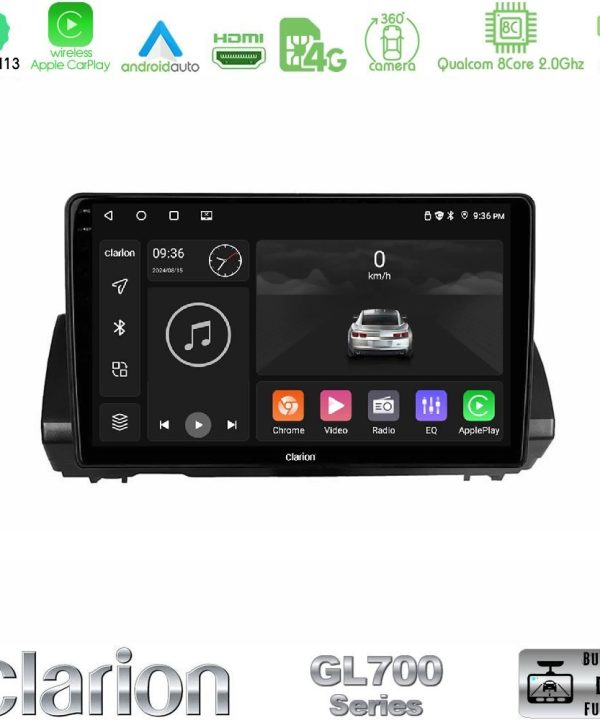 Kimpiris - Clarion GL700 Series 8Core Android13 4+64GB Dacia Sandero/Logan/Jogger 2022-> Navigation Multimedia Tablet 9" Με Carplay & Android Auto
