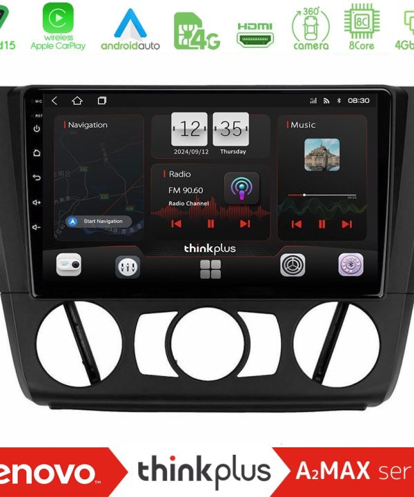 Kimpiris - Lenovo Thinkplus A2MAX Series 8Core Android15 4+64GB  BMW 1Series  E81/E82/E87/E88 (MANUAL A/C) Navigation Multimedia Tablet 9"