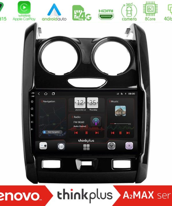 Kimpiris - Lenovo Thinkplus A2MAX Series 8Core Android15 4+64GB  Dacia Duster 2014-2018 Navigation Multimedia Tablet 9"