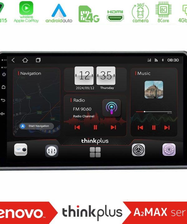 Kimpiris - Lenovo Thinkplus A2MAX Series 8Core Android15 4+64GB  Dacia Duster 2022-> Navigation Multimedia Tablet 9"