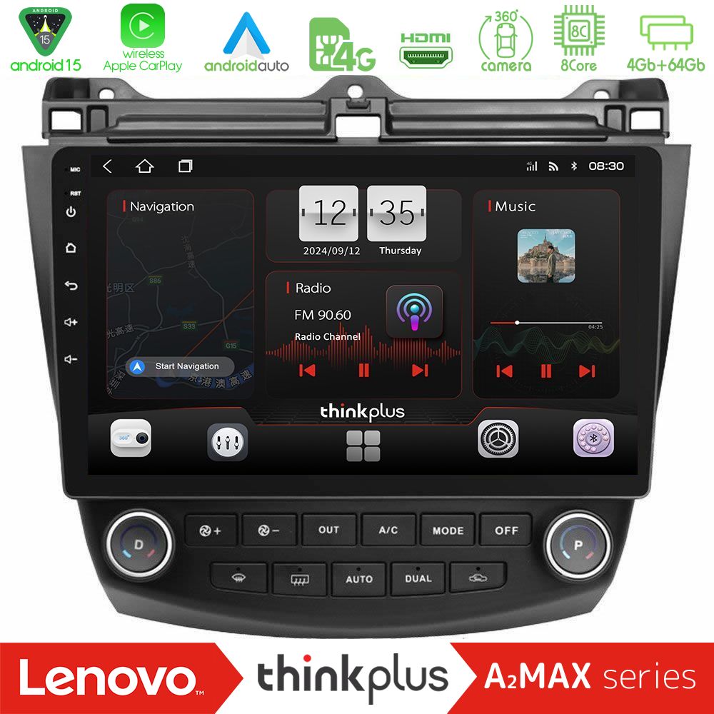 Lenovo Thinkplus A2MAX Series 8Core Android15 4+64GB Honda Accord 2002 ...