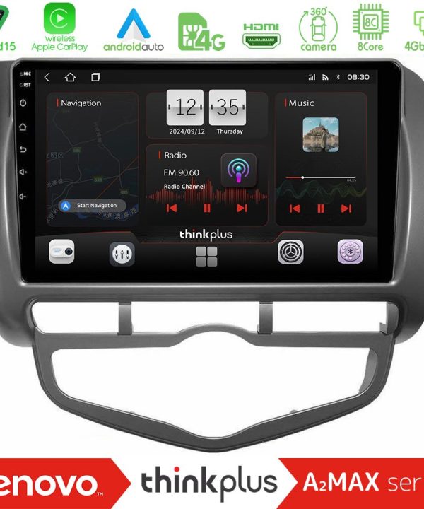 Kimpiris - Lenovo Thinkplus A2MAX Series 8Core Android15 4+64GB  Honda Jazz 2002-2008 (Auto A/C) Navigation Multimedia Tablet 9"