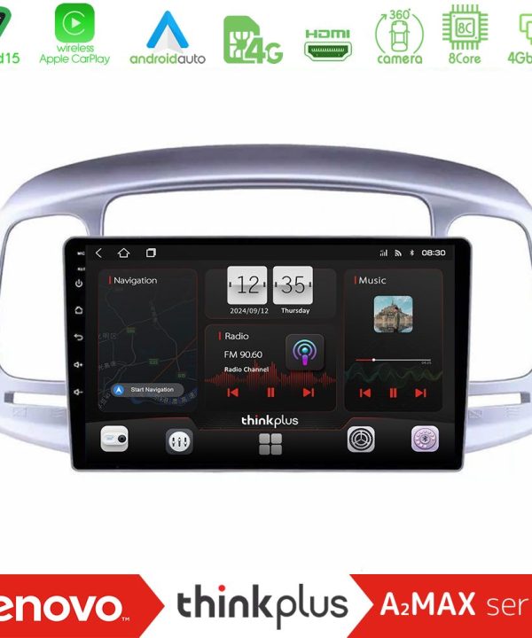 Kimpiris - Lenovo Thinkplus A2MAX Series 8Core Android15 4+64GB  Hyundai Accent 2006-2011 Navigation Multimedia Tablet 9"