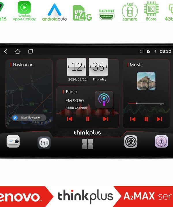 Kimpiris - Lenovo Thinkplus A2MAX Series 8Core Android15 4+64GB  Kia Ceed 2007-2009 Navigation Multimedia Tablet 9"