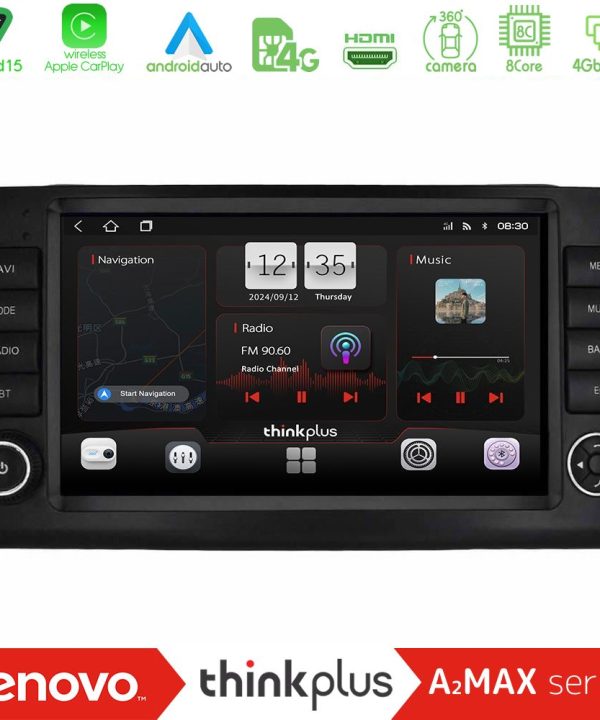 Kimpiris - Lenovo Thinkplus A2MAX Series 8Core Android15 4+64GB  Mercedes ML/GL Class W164 2006-2011 Navigation Multimedia Tablet 9"    (OEM Look)