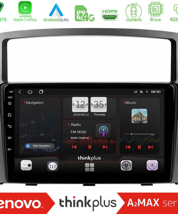 Kimpiris - Lenovo Thinkplus A2MAX Series 8Core Android15 4+64GB  Mitsubishi Pajero 2008-2009 Navigation Multimedia Tablet 9"