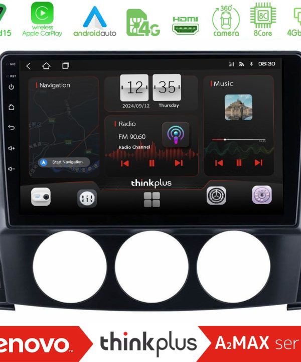 Kimpiris - Lenovo Thinkplus A2MAX Series 8Core Android15 4+64GB  Mazda MX-5 2006-2008 Navigation Multimedia Tablet 9"