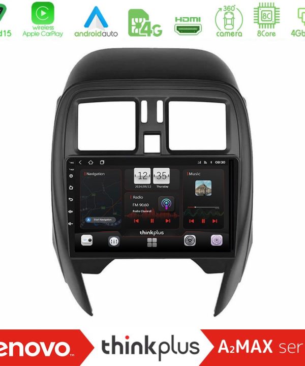 Kimpiris - Lenovo Thinkplus A2MAX Series 8Core Android15 4+64GB  Nissan Micra 2013-2016 Navigation Multimedia Tablet 9"