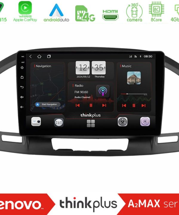 Kimpiris - Lenovo Thinkplus A2MAX Series 8Core Android15 4+64GB  Opel Insignia 2008-2013 Navigation Multimedia Tablet 9"