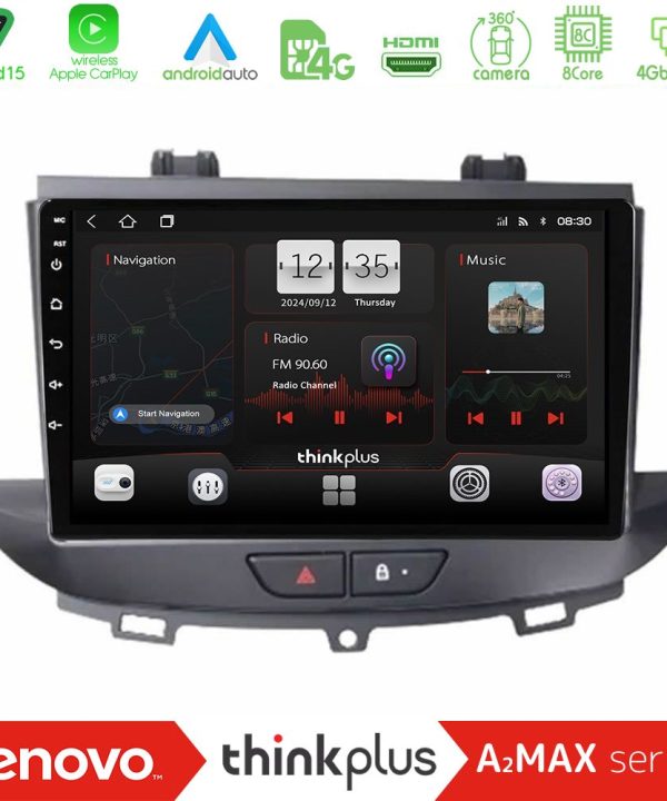 Kimpiris - Lenovo Thinkplus A2MAX Series 8Core Android15 4+64GB Opel Grandland/Crossland X Navigation Multimedia Tablet 9"