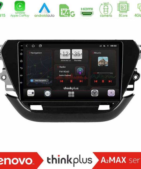 Kimpiris - Lenovo Thinkplus A2MAX Series 8Core Android15 4+64GB  Opel Corsa F 2019-2023 Navigation Multimedia Tablet 9"