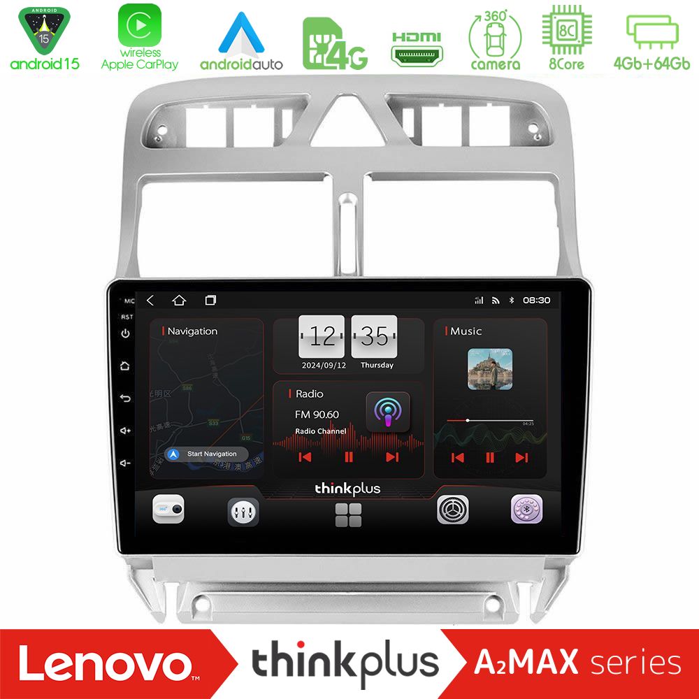 Lenovo Thinkplus A2MAX Series 8Core Android15 4+64GB Peugeot 307 2002 ...