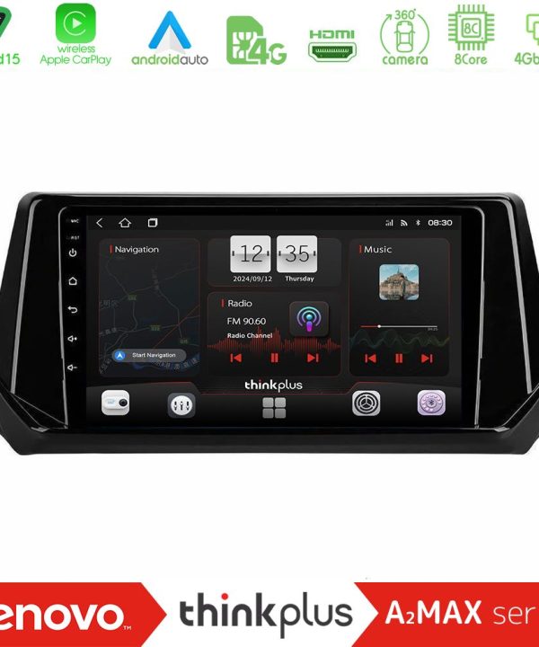 Kimpiris - Lenovo Thinkplus A2MAX Series 8Core Android15 4+64GB  Peugeot 208 2019-2023 Navigation Multimedia Tablet 9"